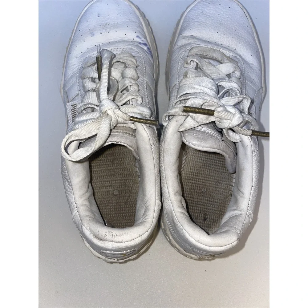 Puma Cali 369155-01 Leather Sneakers, Women's‎ Size 7, White
